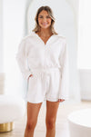 HAZEL & OLIVE Run The Town Romper - White