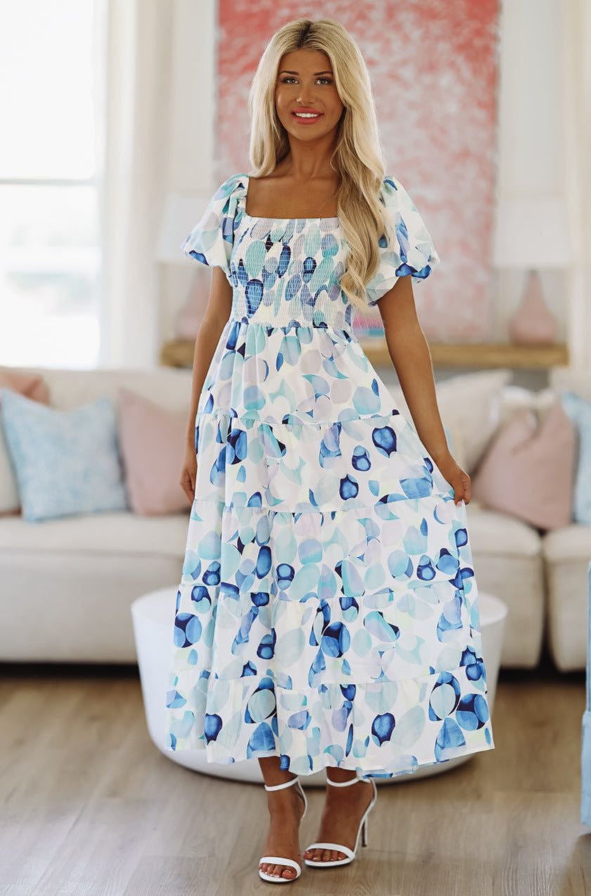 HAZEL & OLIVE Secret in Love Floral Maxi Dress - Blue