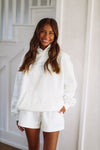 HAZEL & OLIVE Snowflake Sunkissed Embroidered Hoodie - White and Blue