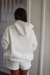 HAZEL & OLIVE Snowflake Sunkissed Embroidered Hoodie - White and Blue