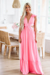 HAZEL & OLIVE Stella Maxi Gown - Pink