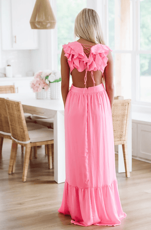 HAZEL & OLIVE Stella Maxi Gown - Pink