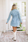 HAZEL & OLIVE Stockyards at Night Denim Mini Dress - Blue