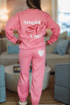 HAZEL & OLIVE Stupid Cupid Sweatpants - Pink