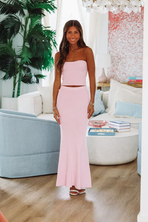 HAZEL & OLIVE Summer Of Me Crop Top and Maxi Skirt Two Piece Set - Pink