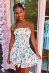 HAZEL & OLIVE Summer Painting Mini Dress - White, Pink, Purple, Blue, Green, Yellow