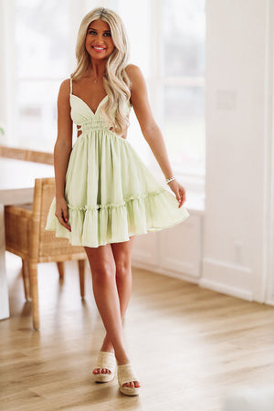 HAZEL & OLIVE Summertime Vibes Mini Dress - Green