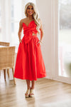 HAZEL & OLIVE Sweet Cherry Midi Dress - Red