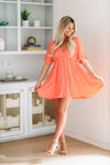 HAZEL & OLIVE Sweetest Thing Mini Dress - Orange Red