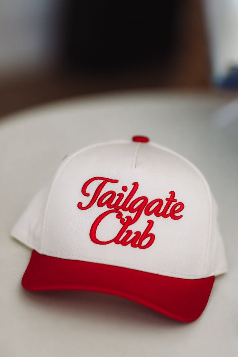 HAZEL & OLIVE Tailgate Club Snapback Cap - Red and Cream