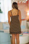 HAZEL & OLIVE Take a Leap Mini Dress - Black and Brown