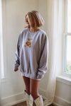 HAZEL & OLIVE Teddy Bear Sweatshirt - Heather Grey