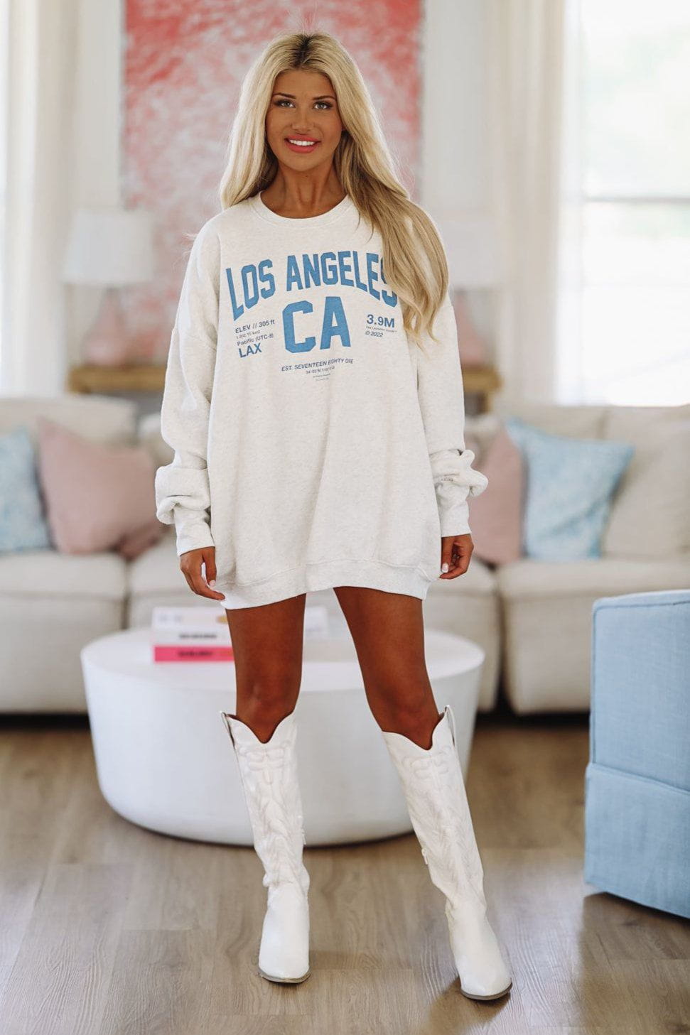 HAZEL & OLIVE The Laundry Room Welcome to Los Angeles Jump Jumper - Heather Grey