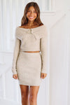 HAZEL & OLIVE The Right Moment Top and Skirt Set - Taupe