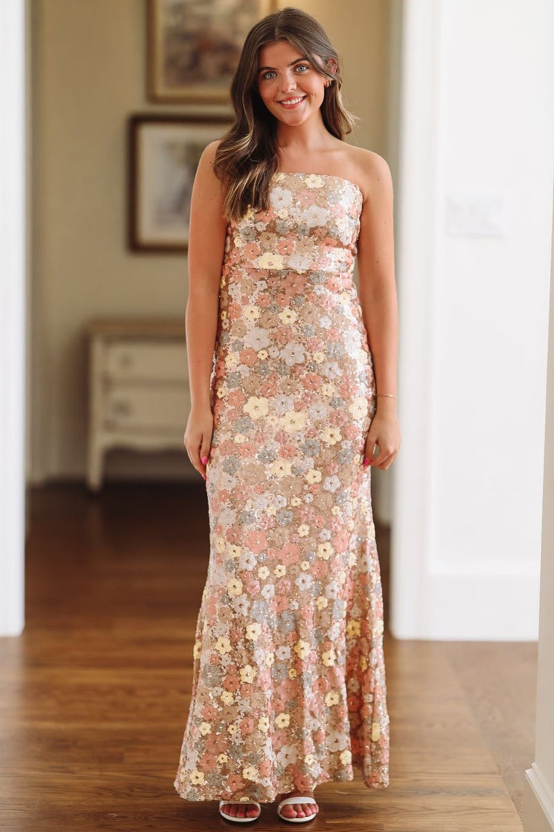 HAZEL & OLIVE Think I'm in Love Maxi Dress - Rose Gold