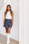 HAZEL & OLIVE Tiger Mini Skirt - Navy