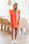 HAZEL & OLIVE To Be Loved By You Babydoll Dress - Orange