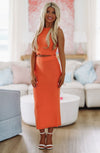 HAZEL & OLIVE Together Again Crop Top and Maxi Skirt Two Piece Set - Orange