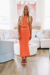 HAZEL & OLIVE Together Again Crop Top and Maxi Skirt Two Piece Set - Orange