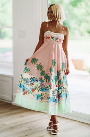 HAZEL & OLIVE Tropical Vibes Maxi Dress - Pink