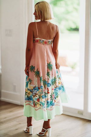 HAZEL & OLIVE Tropical Vibes Maxi Dress - Pink