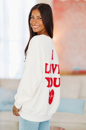 HAZEL & OLIVE True Love Sweatshirt - Cream