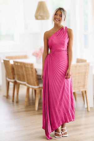 HAZEL & OLIVE What Dreams Are Made of Maxi Dress - Magenta Pink