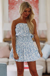 HAZEL & OLIVE What You Want Mini Dress - White and Blue