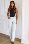 HAZEL & OLIVE Worth a Million Embellished Straight Leg Jeans - Light Wash