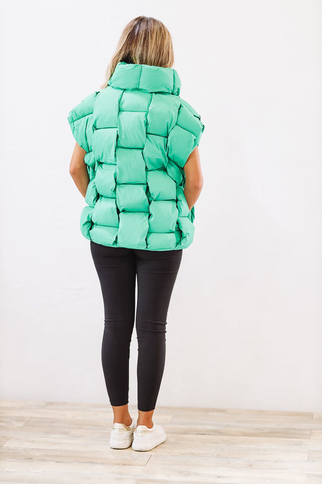 Kelly green shop puffer vest