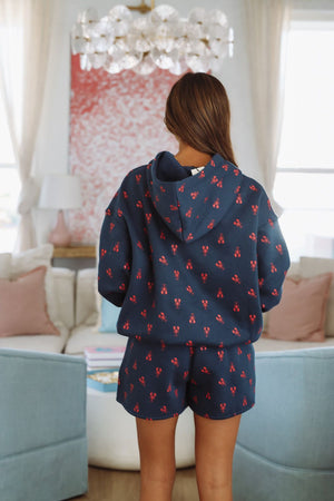 HAZEL & OLIVE You're my Lobster Hoodie - Navy